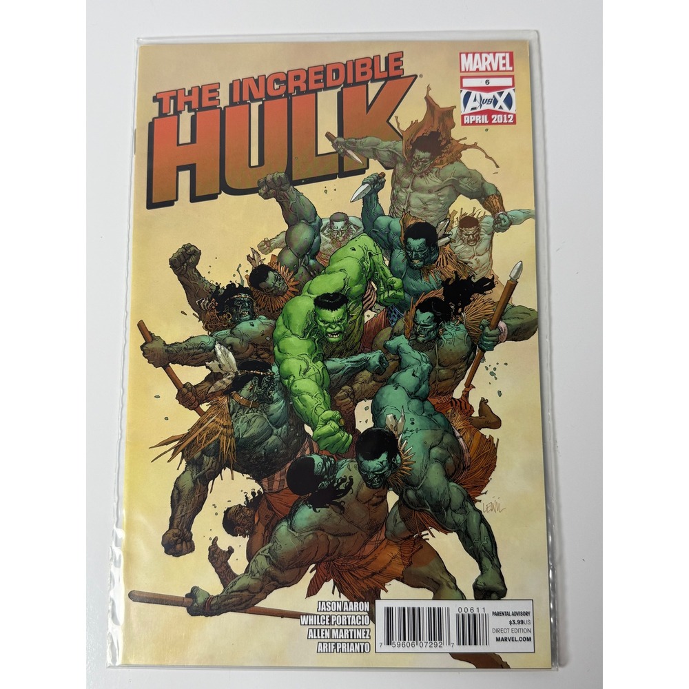 The Incredible Hulk 6 Marvel Comics April 2012 Jason Aaron Whilce Portacio AvX